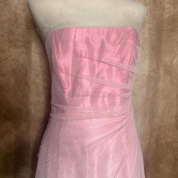 Morgan and Co. Vintage Y2K Strapless Ombre Maxi Dress Floral Embroidered Pink - Picture 3 of 12